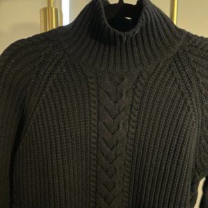 Lululemon Black Cable Knit Turtleneck Womens Sweater Size M